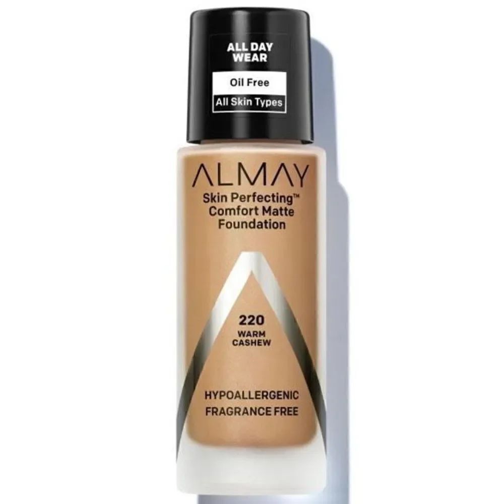 220 Almay Skin Perfecting Comfort Matte Foundation Hypoallergenic Warm Cashew